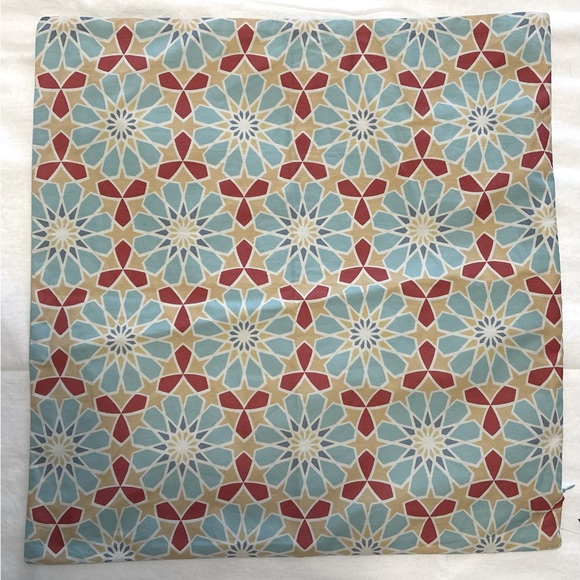 Surya tile block print teal accent pillow cover. - Picture 2 of 4